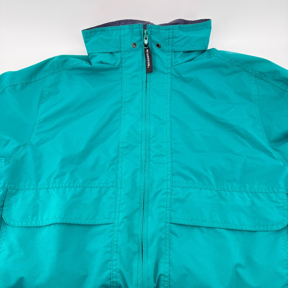 McGregor Anti Breeze Teal Nylon Jacket Men's Size M Full Zip Pockets